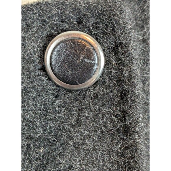 Peruvian Connection Charcoal Gray 74% Alpaca 26% Wool Collarless Pea Coat Sz 10 - Picture 3 of 13